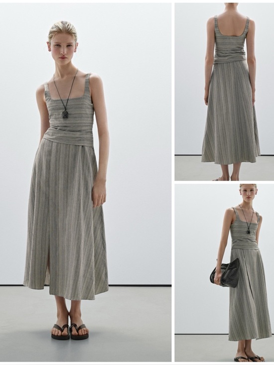 Massimo Dutti Dresses & Skirts - Massimo Dutti ~ STRIPED FLOUNCE MIDI - Day dress